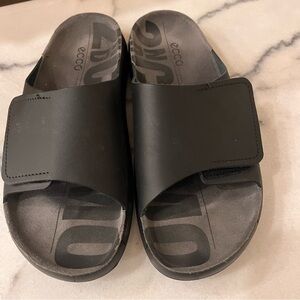 ECCO 2nd Cozmo Black Leather Slides (Men’s)